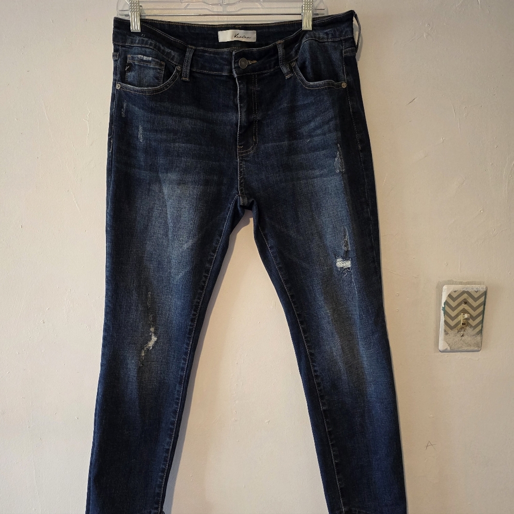 KanCan Distressed Dark Blue Skinny Jeans